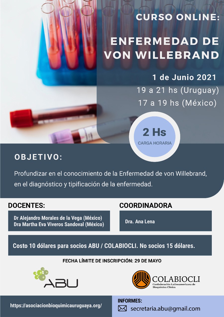 Convocatoria a Beca: Curso Online Enfermedad de von Willebrand