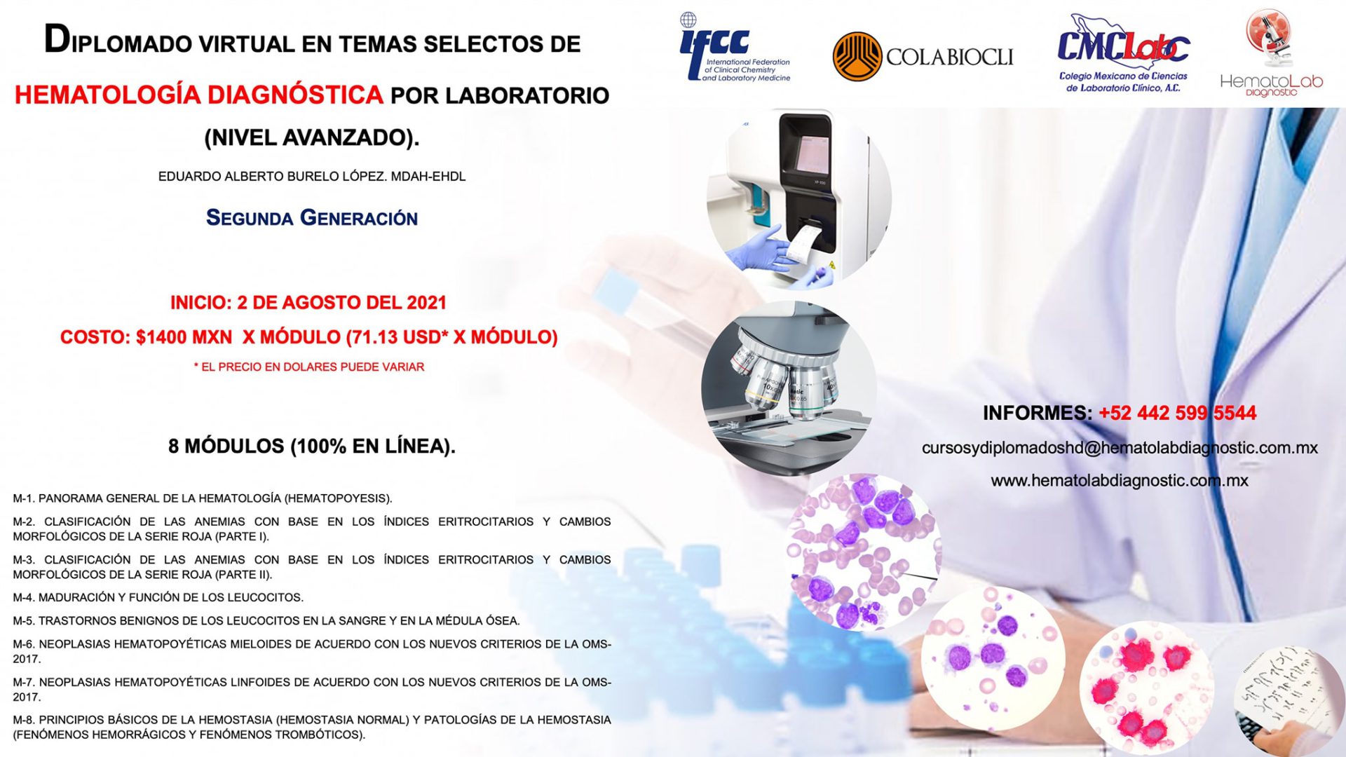 BECARIOS SELECCIONADOS PARA ASISTIR AL “DIPLOMADO VIRTUAL EN TEMAS SELECTOS DE HEMATOLOGÍA DIAGNÓSTICA POR LABORATORIO (NIVEL AVANZADO)”