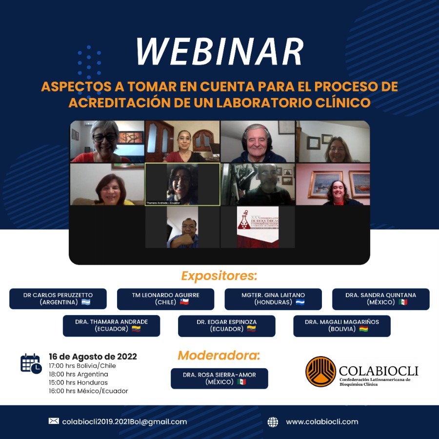Webinar Aspectos a Tomar en Cuenta para el Proceso de Acreditación de un Laboratorio Clínico