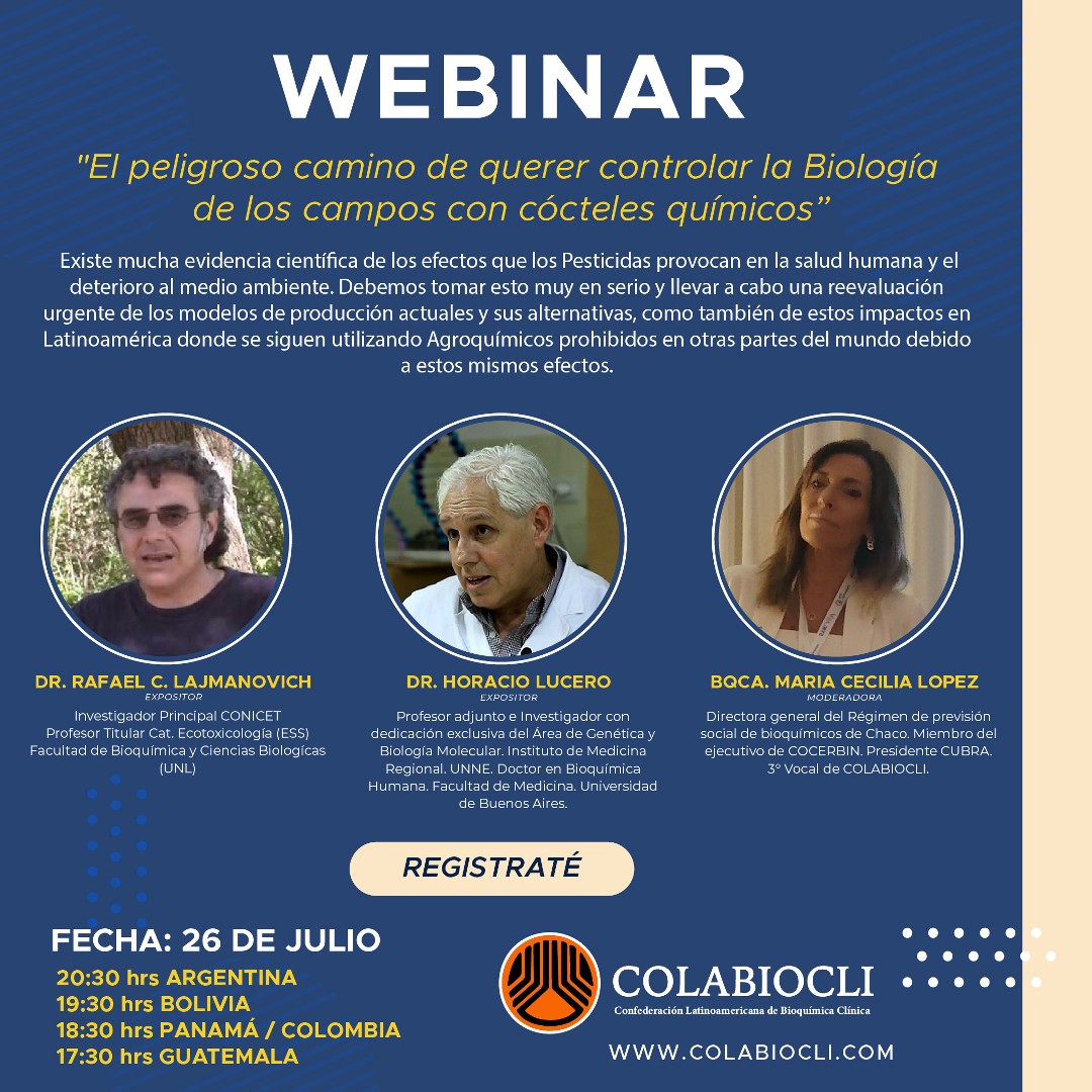 Webinar El peligroso camino de querer controlar la Biología  de los campos con cócteles químicos