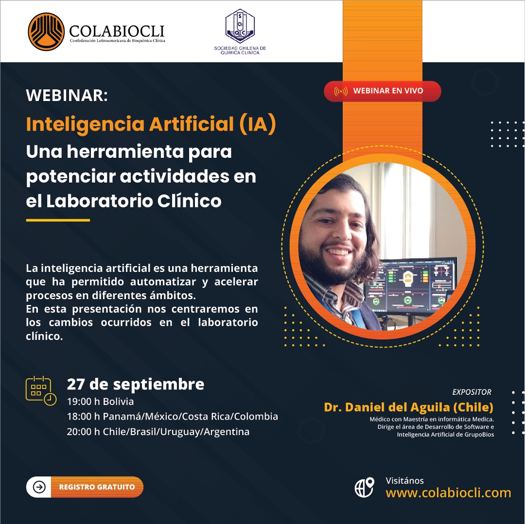 Webinar Inteligencia Artificial (IA). Una herramienta para potenciar actividades en el laboratorio Clínico