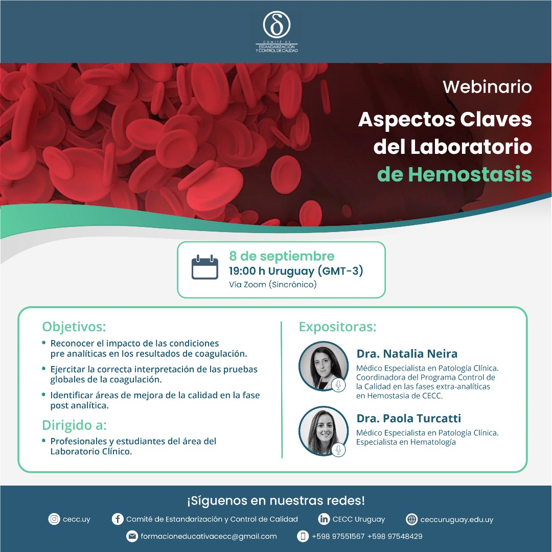 Webinar Aspectos Claves del Laboratorio de Hemostasis