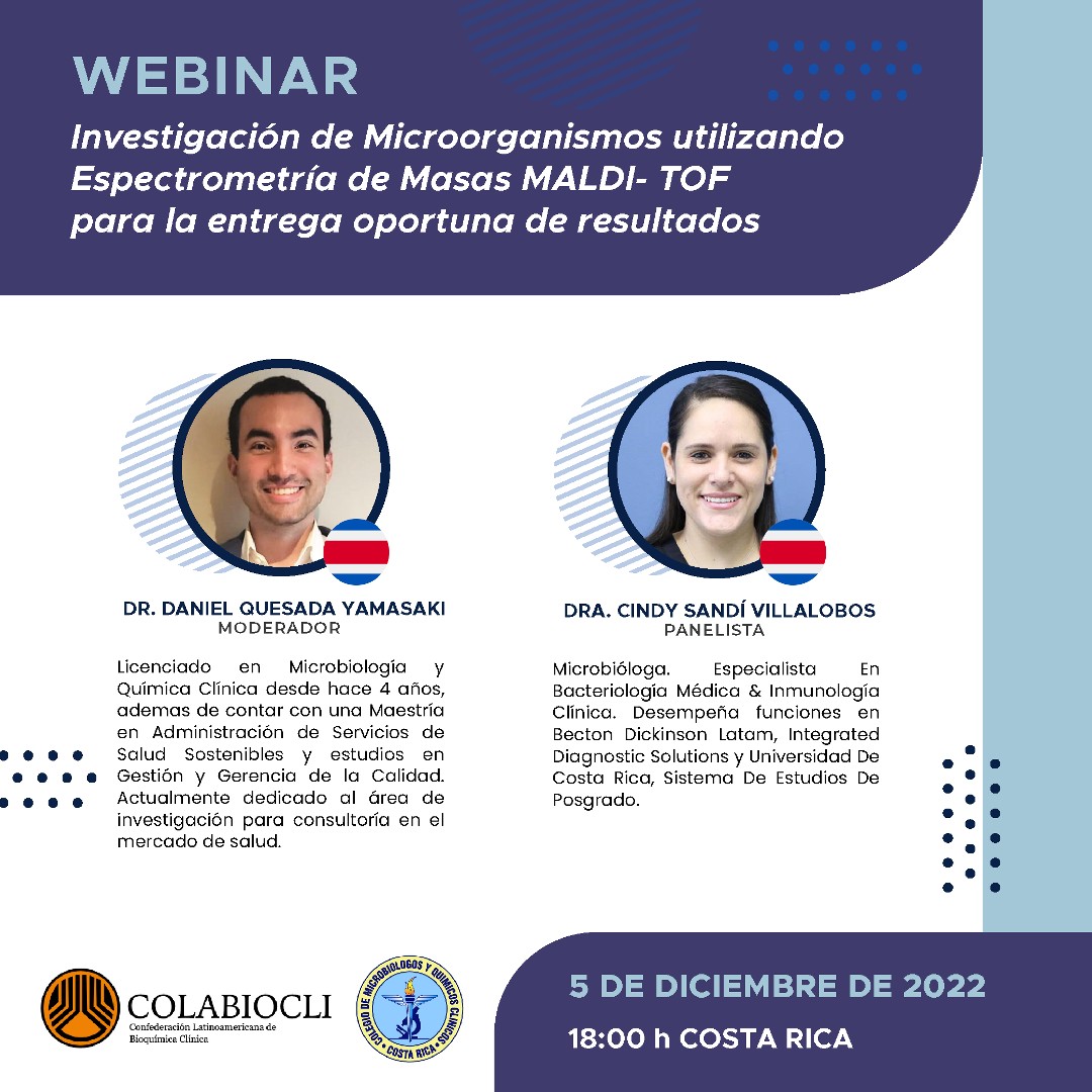 Webinar Investigación de Microorganismos utilizando Espectrometría de Masas MALDI- TOF para la entrega oportuna de resultados