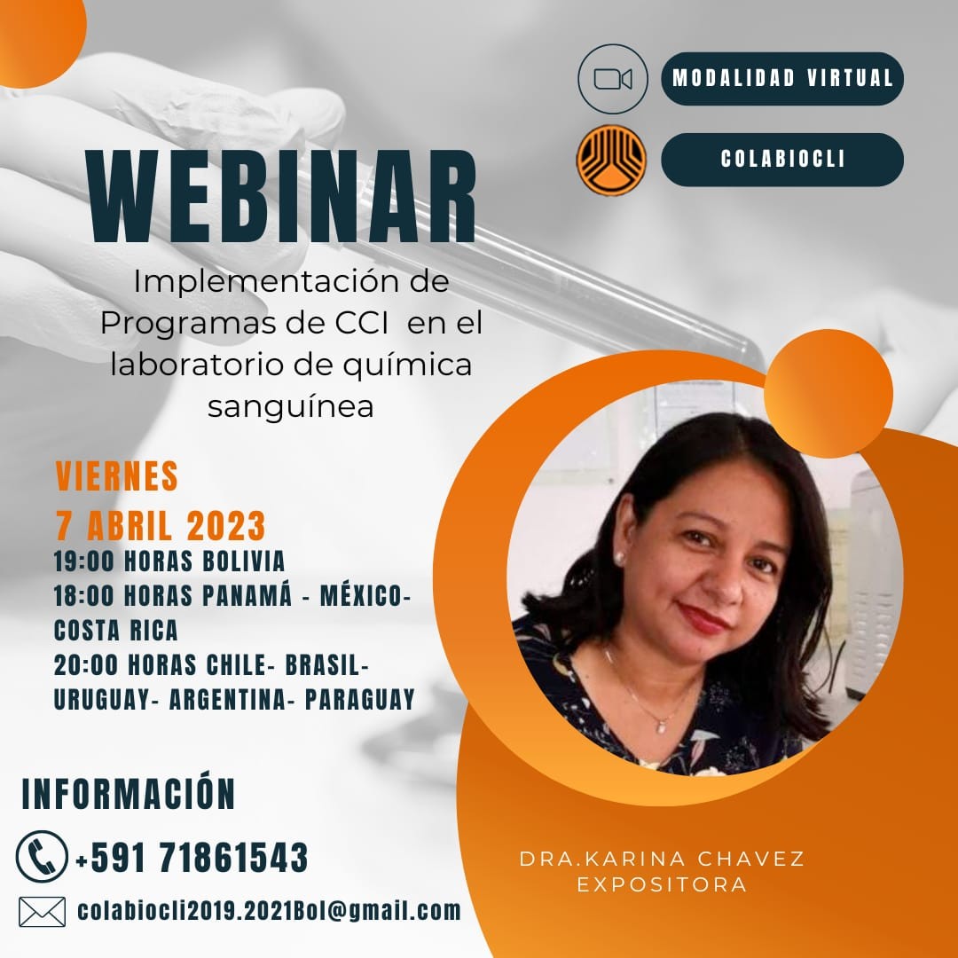 Webinar Implementación de Programas de CCI en el Laboratorio de Química Sanguínea