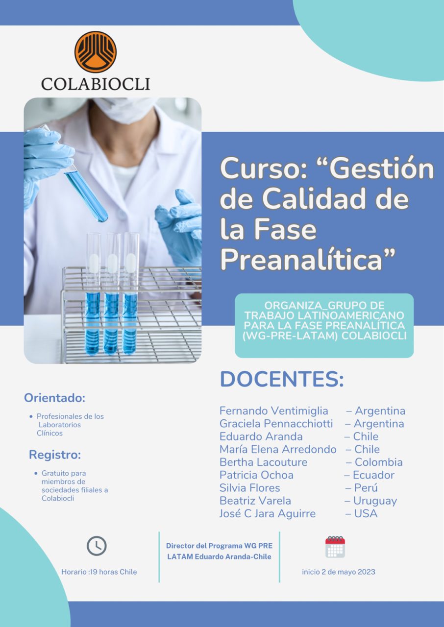 Curso Gestión de la Calidad de la Fase Preanalítica