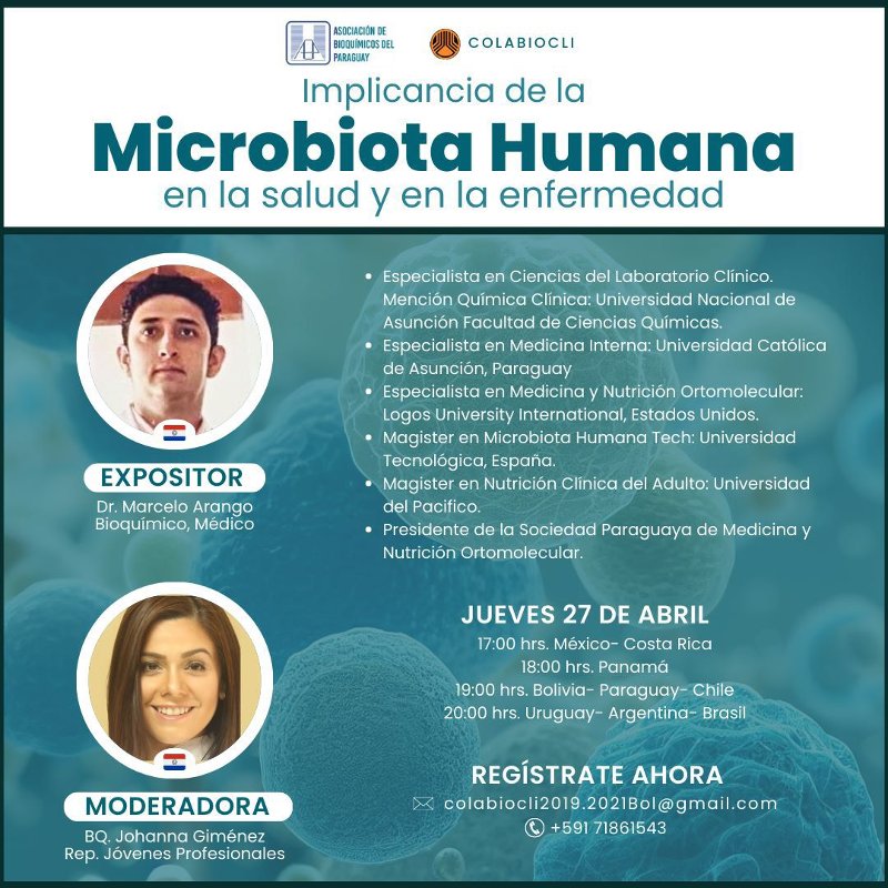 Webinar Implicancia de la Microbiota Humana en la salud y en la enfermedad