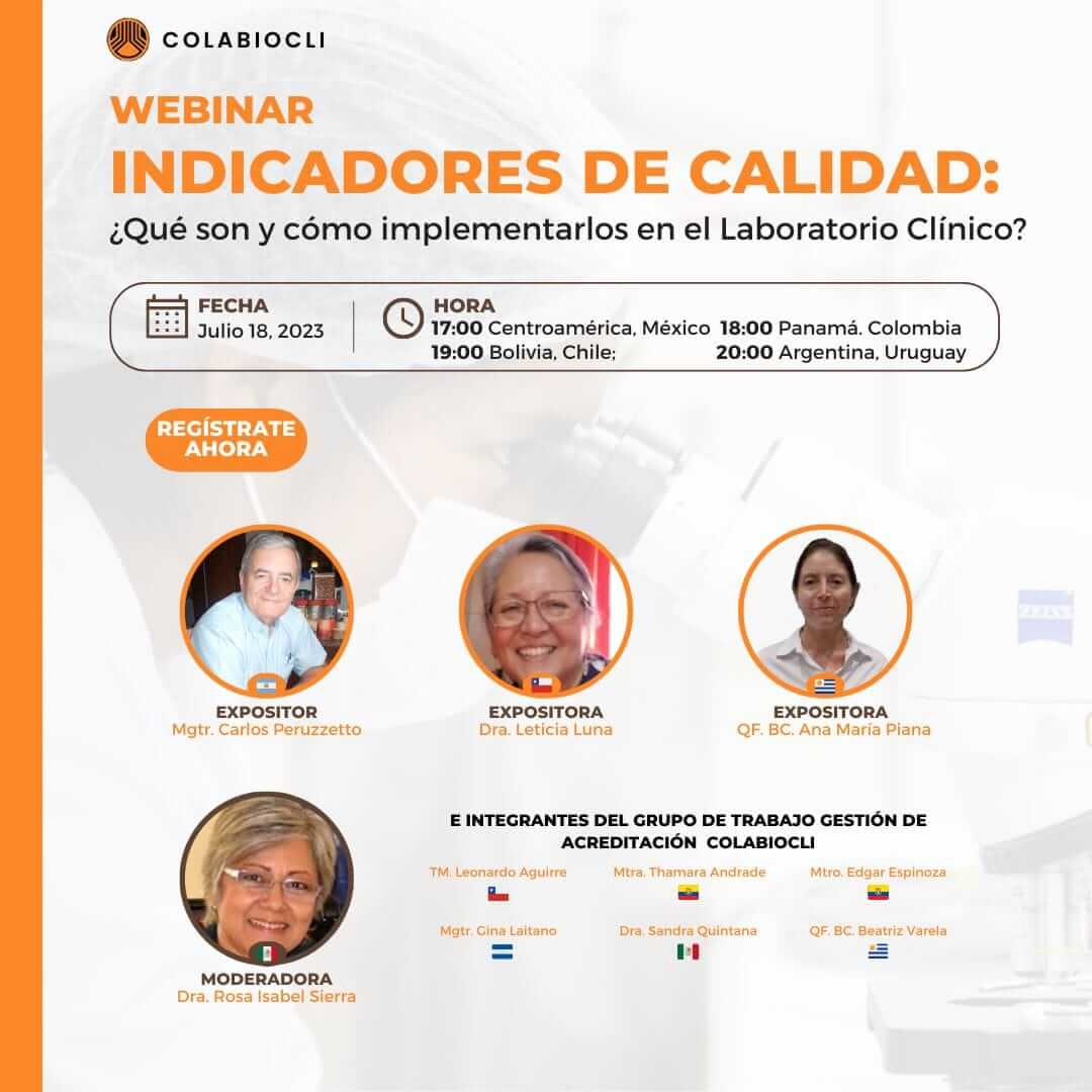 Webinar Indicadores de Calidad: ¿Qué son y cómo implementarlos en el Laboratorio Clínico?