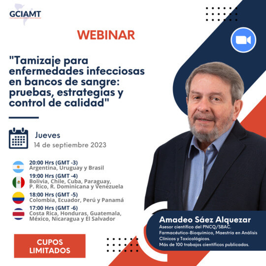 Webinar Tamizaje para enfermedades infecciosas en bancos de sangre: pruebas, estrategias y control de calidad