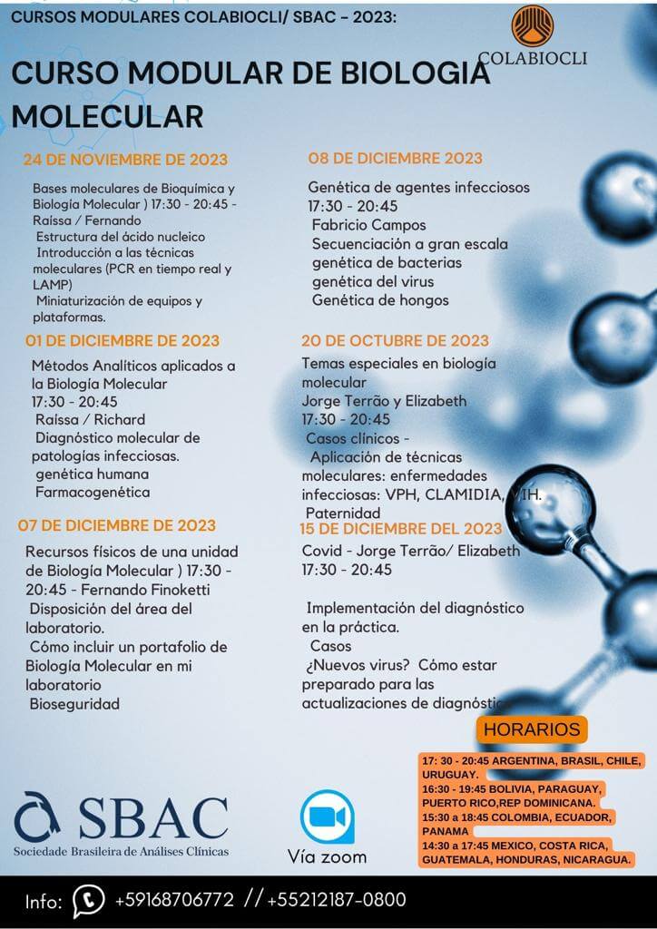 CURSO MODULAR DE BIOLOGIA MOLECULAR 2023