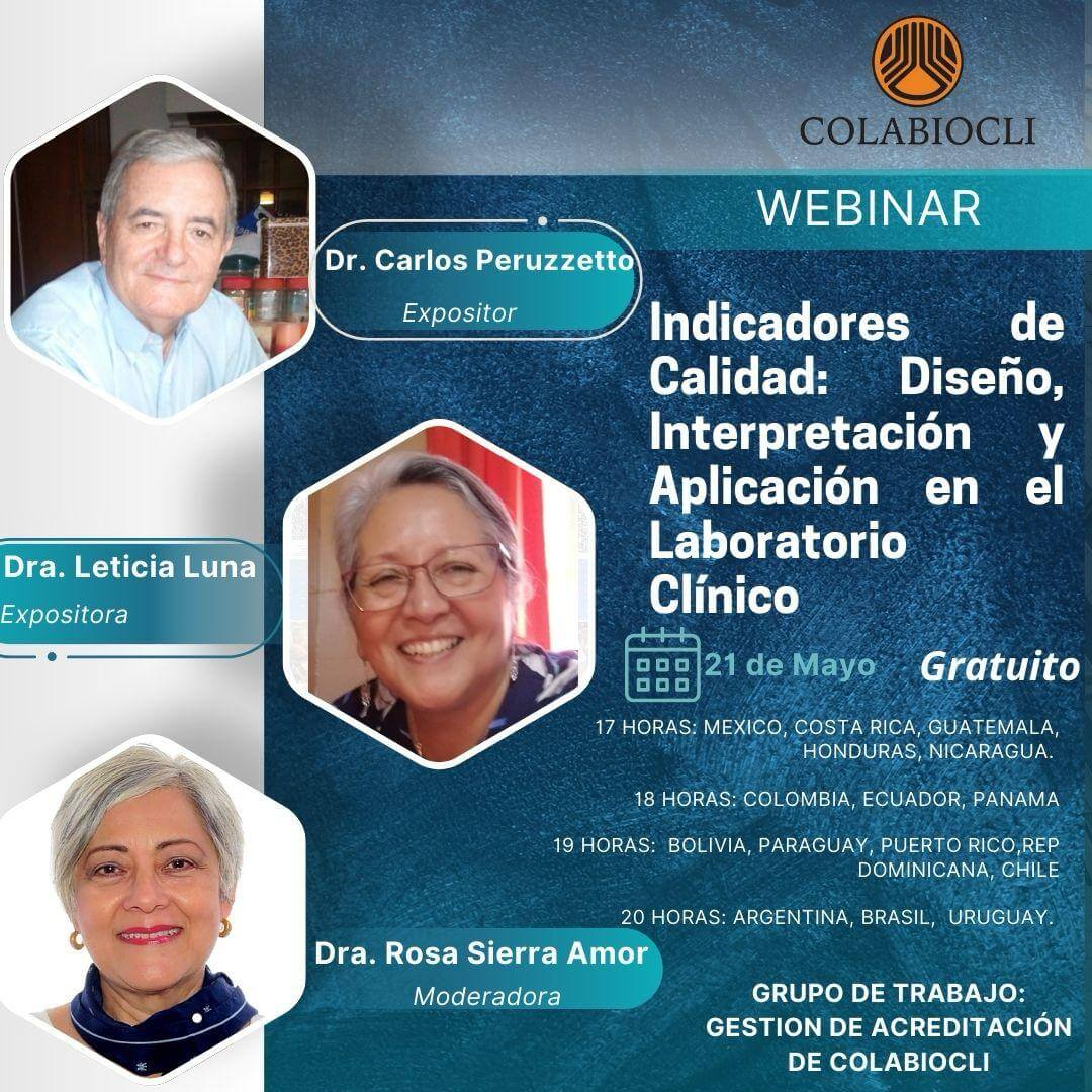 Webinar Indicadores de Calidad: Diseño, Interpretación У Aplicación en el Laboratorio Clínico