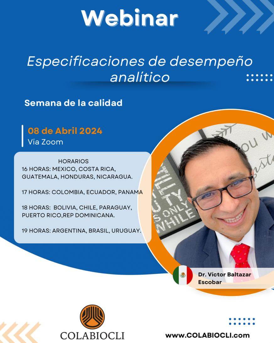 Webinar: Especificaciones de Desempeño Analítico