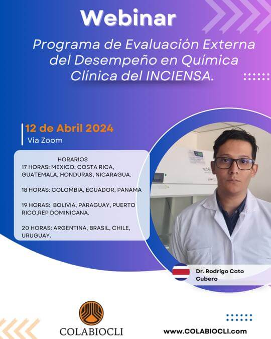 Webinar: Programa de Evaluación Externa del Desempeño en Química Clínica del INCIENSA