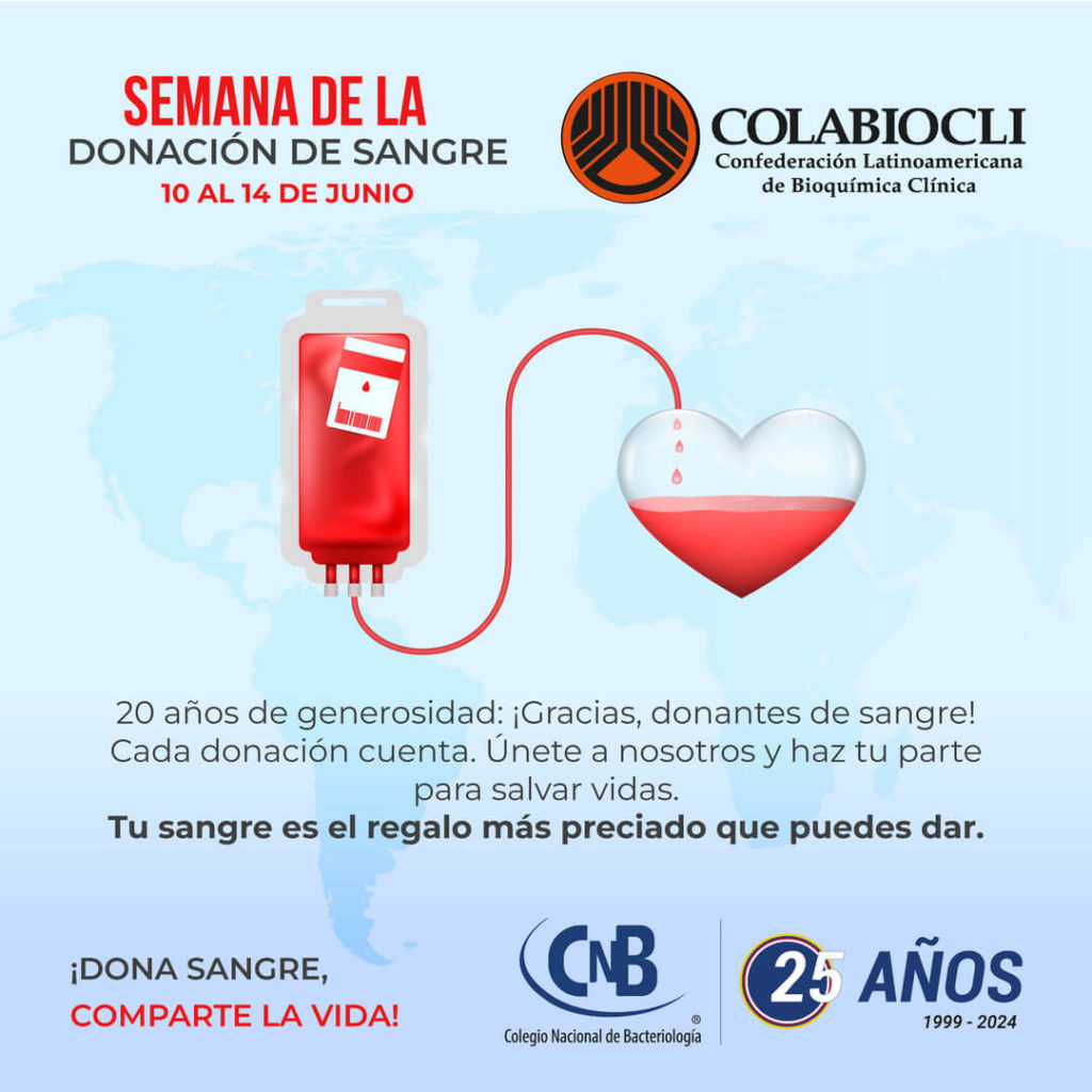 "20 años de generosidad con COLABIOCLI y CNB - Dona sangre y comparte la vida"
