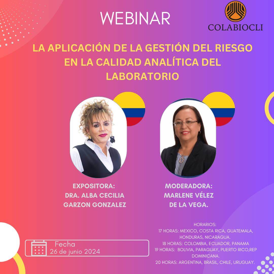 Webinar Aplicación de la Gestión del Riesgo en la Calidad Analítica del Laboratorio