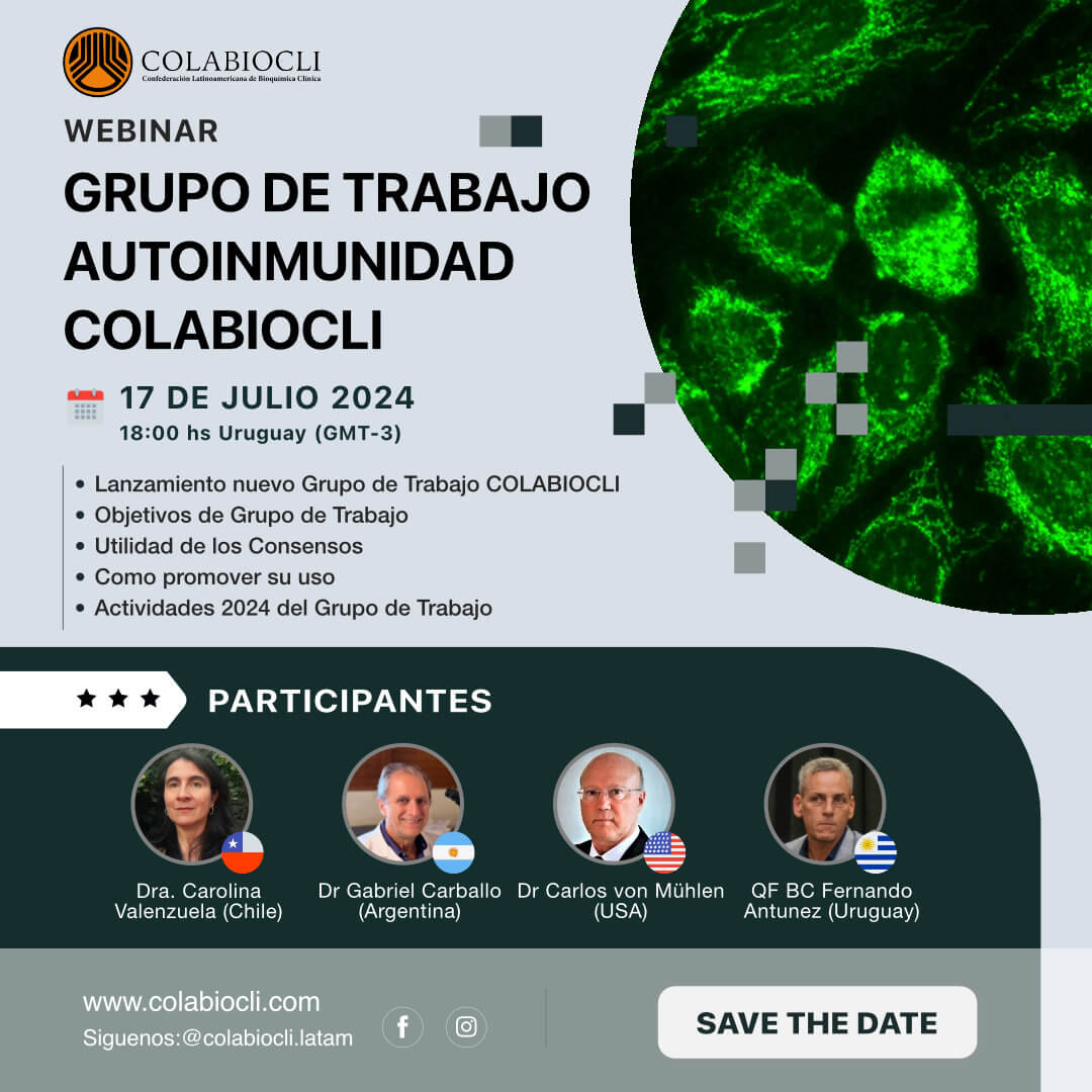 WEBINAR GRUPO DE TRABAJO AUTOINMUNIDAD COLABIOCLI
