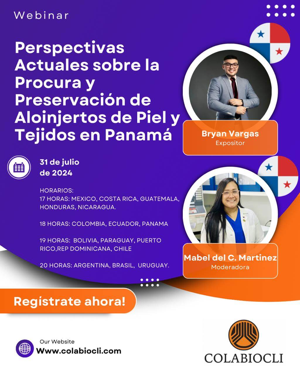 Webinar Perspectivas Actuales sobre la Procura y Preservación de Aloinjertos de Piel y Tejidos en Panamá