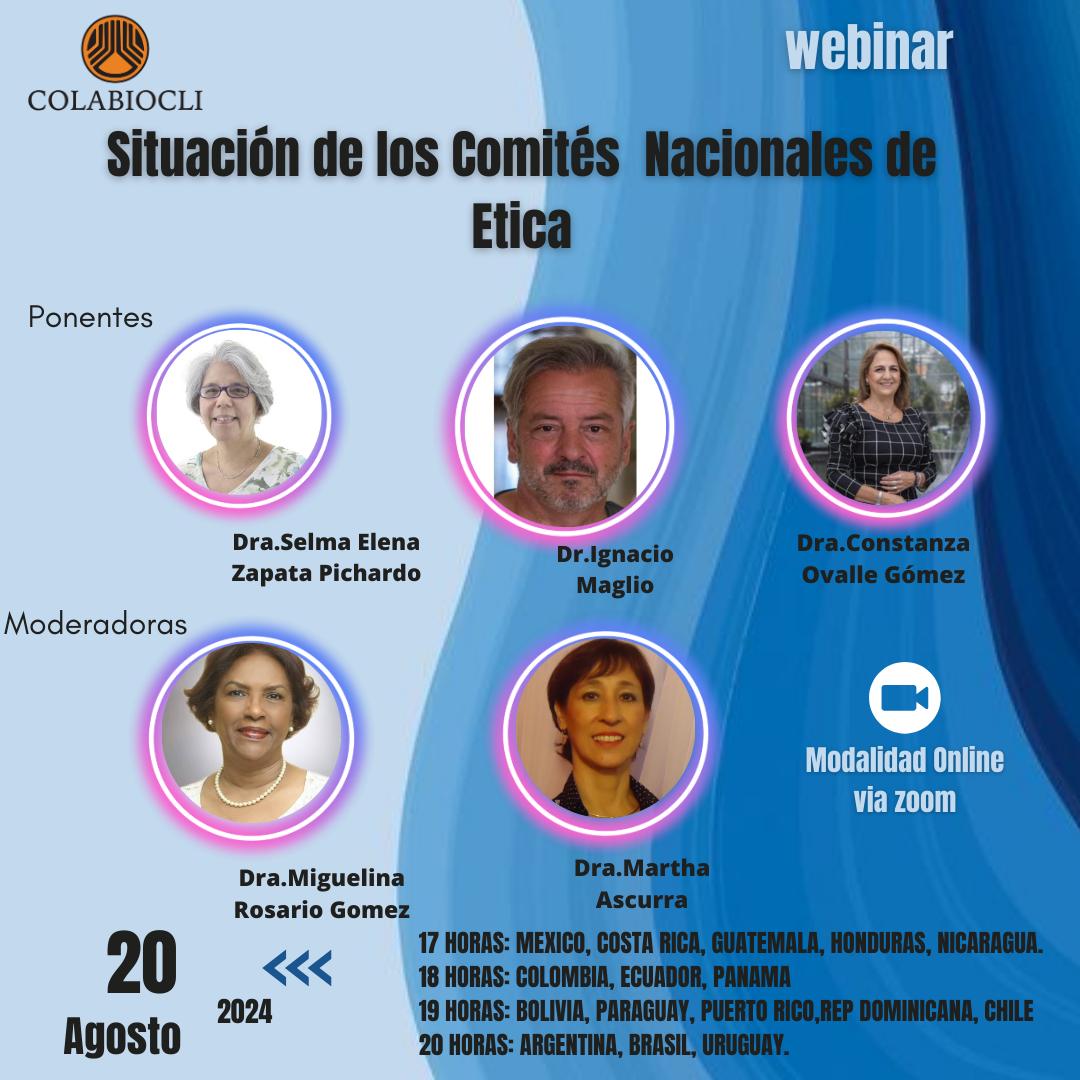 Webinar Situación de los Comités Nacionales de Ética