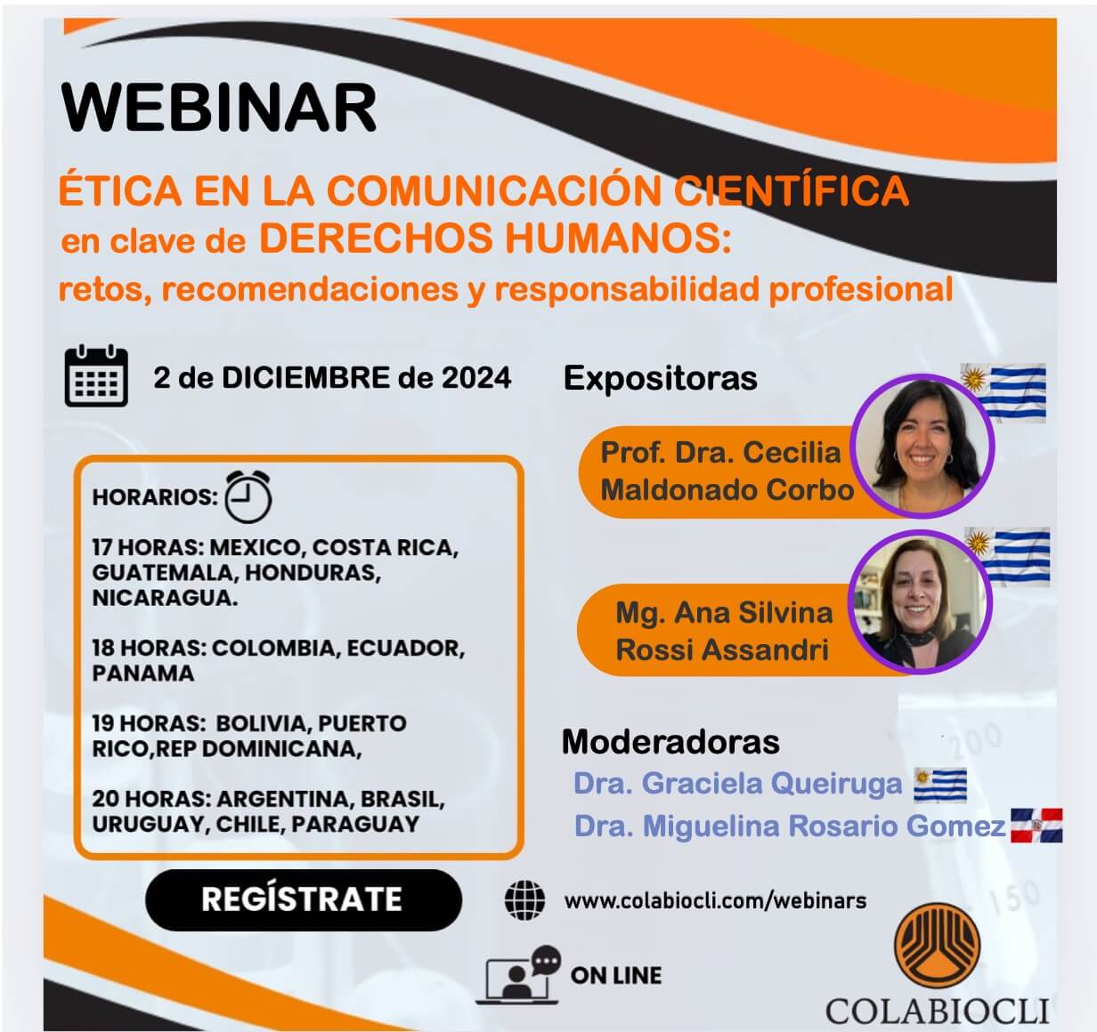 Webinar Ética en la Comunicación Científica en clave de DERECHOS HUMANOS: retos, recomendaciones y responsabilidad profesional