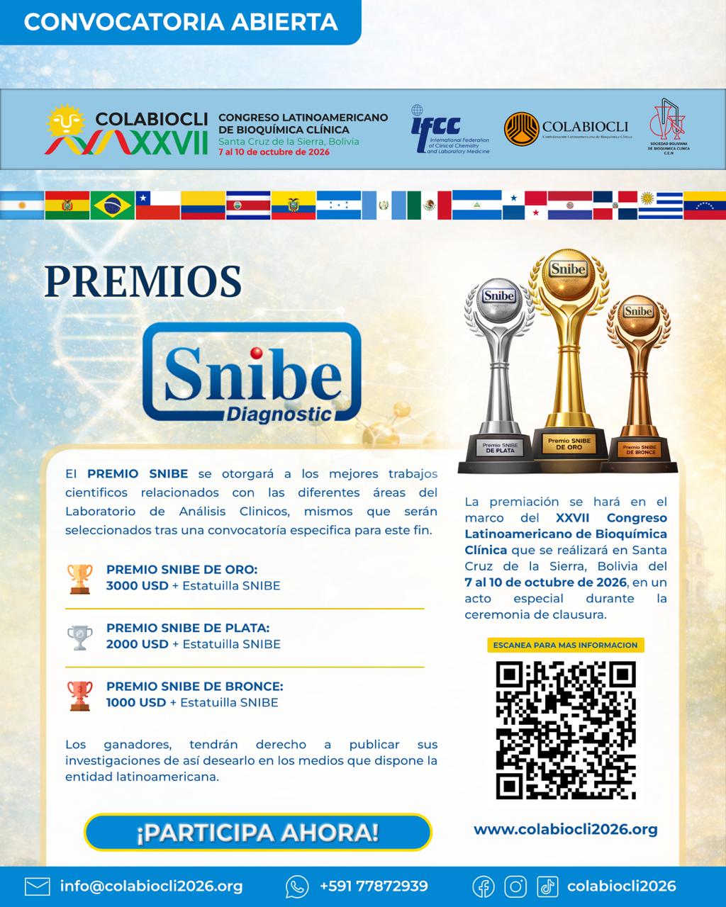 Convocatoria abierta para presentación de investigaciones científicas en el Congreso COLABIOCLI 2026